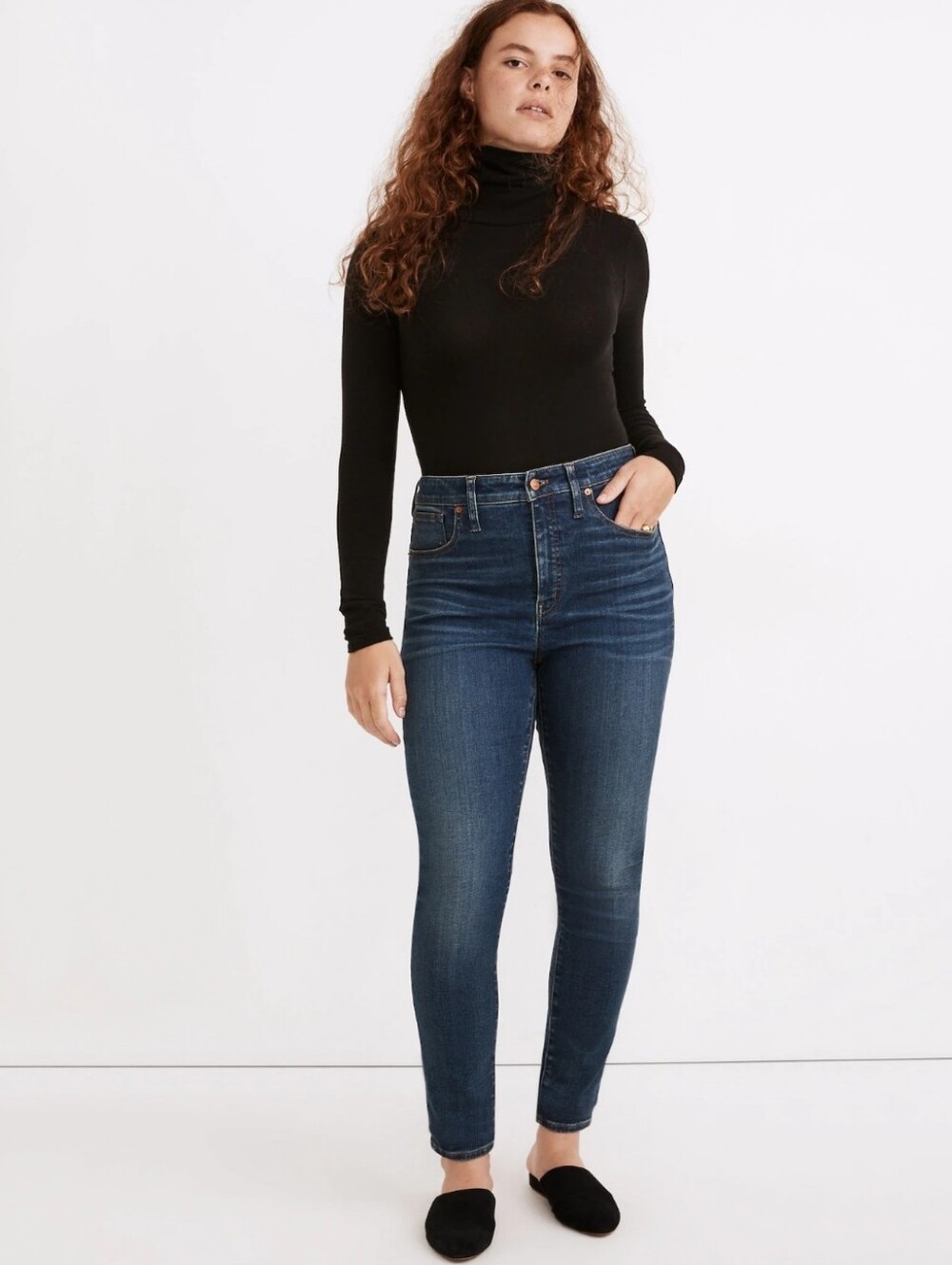 Madewell Curvy High-Rise Skinny Jeans in Lanette Wash, EUC, 24P, 26" Inseam